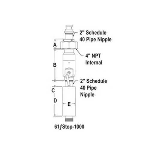 OPW 61FSTOP1000 2" NPT Overfill Prevention Valve w/ Cylindrical Float Global Fueling